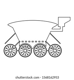 Moon rover Mars explorer Space machine Planets vehicle icon outline black color vector illustration flat style image