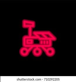 Moon rover red glowing neon ui ux icon. Glowing sign logo vector