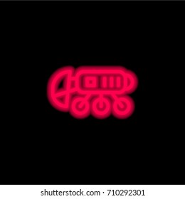 Moon rover red glowing neon ui ux icon. Glowing sign logo vector