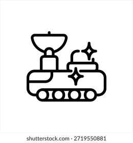 lua rover simples preto preenchido esboço ilustração