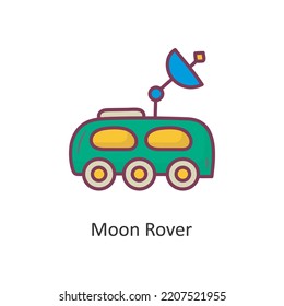 moon Rover Vector Filled outline Icon Design illustration. Space Symbol on White background EPS 10 File