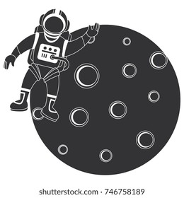 moon satellite with astronaut