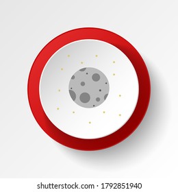Moon, satellite colored button icon. Element of space illustration. Signs and symbols icon can be used for web, logo, mobile app, UI, UX