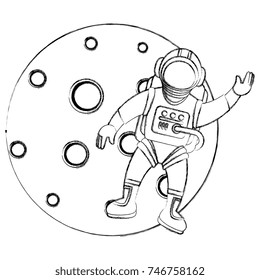 moon satellite isolated icon