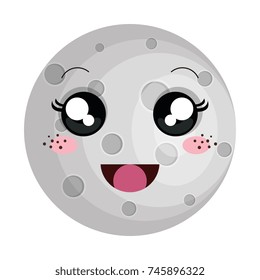 moon satellite kawaii character