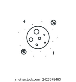 Moon, satellite, space, star, astronomy, discovery icon, vector illustration