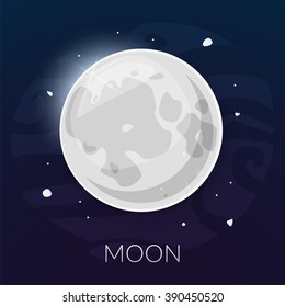 Moon satellite vector illustration isolated on background