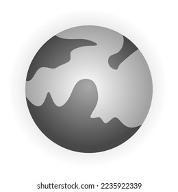 Moon satellite vector illustration in trendy flat cartoon design style, isolated on white background. The best Editable graphic resources for many purposes. Planets on solar system.