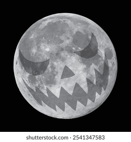 The moon with a scary face.
