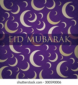 Moon scatter "Eid Mubarak" (Blessed Eid) card in vector format.
