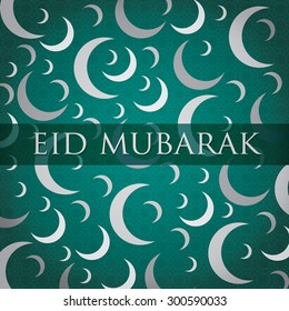 Moon scatter "Eid Mubarak" (Blessed Eid) card in vector format.