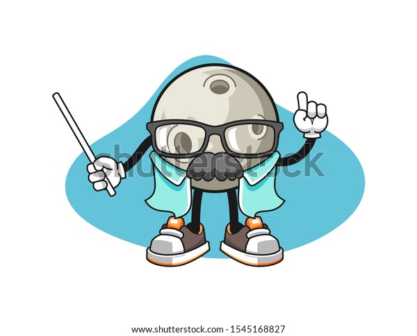 Moon scientist professor cartoon. Mascot\
Character vector.