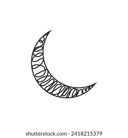 Moon Scrible line art hand draw vector