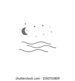 moon and the sea icon. Simple element illustration. moon and the sea symbol design template. Can be used for web and mobile on white background