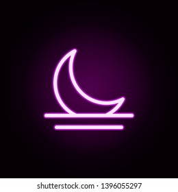 the moon the sea neon icon. Elements of autumn set. Simple icon for websites, web design, mobile app, info graphics