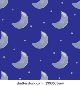 Moon seamless pattern vector illustration
