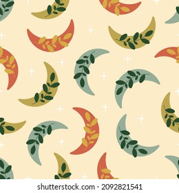 Moon seamless pattern. Vector illustration