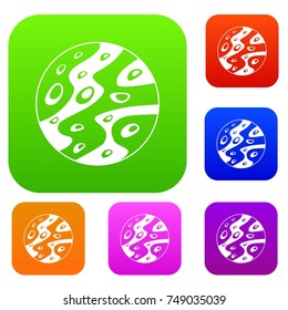 Moon set icon color in flat style isolated on white. Collection sings vector illustration
