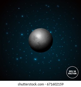 moon with shadow on stellar background vector illustration