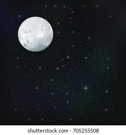 moon with shadow on stellar background vector illustration