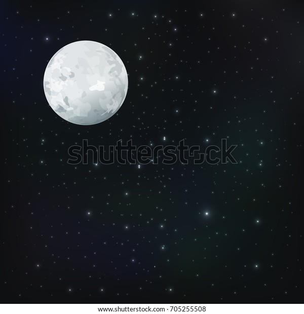 moon with shadow on stellar background\
vector illustration