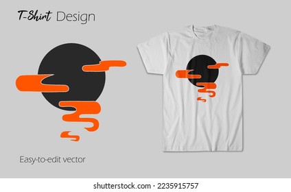 Moon Shadow. Prints on T-shirts, sweatshirts, cases for mobile phones, and souvenirs. Vector illustration on white background.