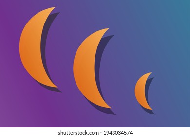 Moon shape background design.  simple background