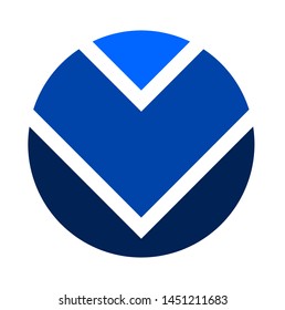 moon shape logo with letter V