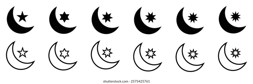 Moon shapes - different vector phases of the moon. vector eps10.