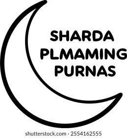 Moon and Sharad Purnima Blessings text isolated on white background concept as Camera movement Pan across the moon with Sharad Purnima Blessings text. Scene Isolated white backgrou