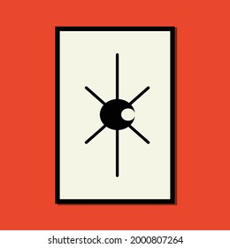 moon shine abstract contemporary aesthetic posters, wall art decor, mid century modern minimalist print, organic shapes, Background, Modern art vector Illustration brush painting geometric.