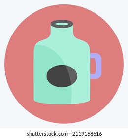 Moon Shine Icon in trendy flat style isolated on soft blue background