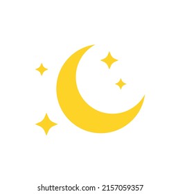 Moon with shine stars vector icon