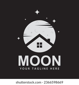 the moon shines at night vector icon illustration design 