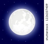 Moon with shining stars, vector illustration sky