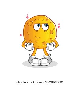 moon shy vector. cartoon character
