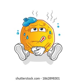 moon sick vector. cartoon character