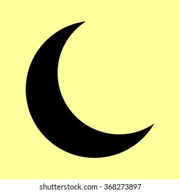 Moon sign. Flat style icon vector illustration.