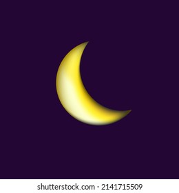 Moon sign. Flat style icon,3d MOON DESIGN