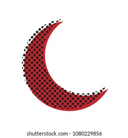 Moon sign illustration. Vector. Brown icon with shifted black circle pattern as duplicate at white background. Isolated.
