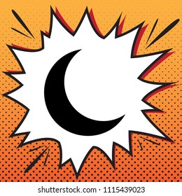 Moon sign illustration. Vector. Comics style icon on pop-art background.