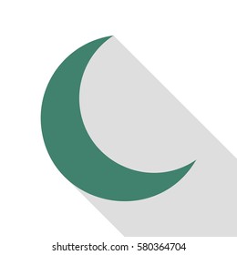 Moon sign illustration. Veridian icon with flat style shadow path.