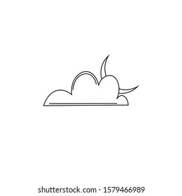 Moon sign. Night or bed time. Sleep icon Flat icon vector illustration