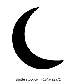 Moon silhouette, isolated simple hand drawn black and white vector illustration on white background