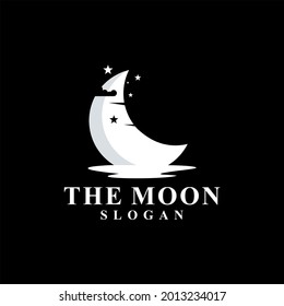 Plantilla de diseño del logotipo de la silueta lunar