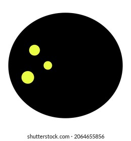 Moon. Silhouette. Round celestial body with yellow luminous spots. Full moon. Earth satellite. Vector illustration. Isolated white background. Idea for web design.