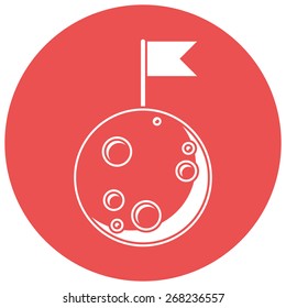 Moon, silhouette, vector illustration, isolated on white background
