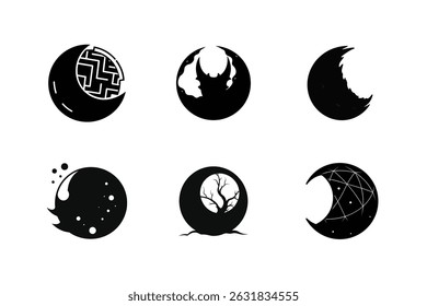 Conjunto de Ilustraciones vectoriales Moon Silhouette - (2).eps
