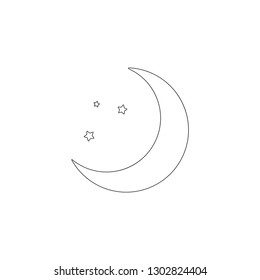 moon. simple flat vector icon illustration. outline line symbol - editable stroke