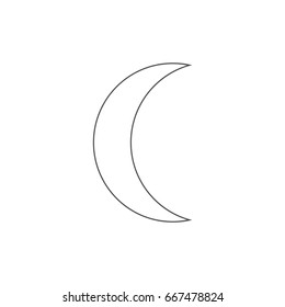 Moon simple icon. Contour illustration.